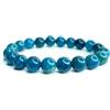 LLUXIA Bracciale in apatite blu naturale - perle 10 mm - Gioiello Energetico in Pietra Naturale Regalo per Donna e Uomo - Gioiello Elegante in Perle