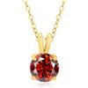 PAKORIO Collana solitaria moissanite rotonda classica elegante donna, 1ct/2ct VVS1, placcata oro 14K, ipoallergenica, catena 40-45cm, anti-ossidazione, regalo(Rubino,1ct)