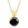 PAKORIO Collana solitaria moissanite rotonda classica elegante donna, 1ct/2ct VVS1, placcata oro 14K, ipoallergenica, catena 40-45cm, anti-ossidazione, regalo(Nero,1ct)