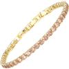 RIZILIA Bracciale Tennis Donna Minimalista o di Tendenza - CZ Zirconi Taglio Rotondo/Marquise/Princess Multicolore, Placcato Oro 14K, 16,5cm + Estensore 1,5/2,5cm (Fino a 18-19cm), Confezione Regalo