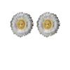 Aotiwe Orecchini per ospite nuziale, orecchini da donna, grandi, con margherite, in argento e oro, Rame, Nessuna pietra preziosa