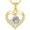 LOUISA SECRET Collana donna cuore Capital con Placato di rodio e oro 18K