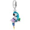 ShiYu Pendente Charm di Pappagallo per Bracciale Pandora-ciondolo di Animali in Argento Sterling 925-Regalo di Compleanno per la Fidanzata o la Mamma