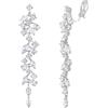 EVER FAITH Gioielli rotondi Marquise Cubic Zirconia Orecchini Clip Teardrop Cristallo Lampadario Bridal Dangle Clip su Orecchini per Donna Matrimonio Prom, Zirconia cubica