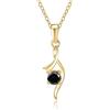 PAKORIO Collana pendente moissanite twist elegante donna, 0,5ct VVS1, placcata oro 14K, ipoallergenica, catena regolabile 40-45cm, anti-ossidazione, regalo(B-Nero)