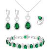 EVER FAITH Set di 4 gioielli da donna a forma di goccia a forma di cuore, orecchini a forma di cuore, anello di Natale, regalo di compleanno per signore, mamma, amico amante