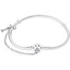 LNQOBU Bracciale in Argento con maglia Snake e chiusura a cuore Compatibile con Pandora Europei Charms da Donna