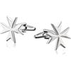 Aotiwe Gemelli da uomo, gemelli da sposa per uomo, set croce in acero argento in acciaio inox, Acciaio inossidabile, Senza pietre preziose
