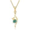 PAKORIO Collana pendente moissanite twist elegante donna, 0,5ct VVS1, placcata oro 14K, ipoallergenica, catena regolabile 40-45cm, anti-ossidazione, regalo(B-Verde acqua)