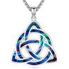 Eusense Collana di nodi Celtici in Argento 925 Ciondolo Irlandese Ciondolo Triangolo Nodo Trinità per Donne Signore Ragazze
