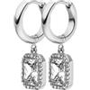 PAUL VALENTINE - Orecchini da Donna in Acciaio inox - Argentato - con Zircone - Creoli - PV-E0006