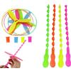 YUEMING 10 Pezzi Twisty Volante Piattini, Piattini Volanti, Pull String Helicopte , Lanciati A Spirale Di Lancio Giocattoli Educativi Giocattoli Per Bambini- Colore Casuale