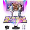 Acelufly Tappetino da Ballo interattivo in Flanella per TV con Macchina Fotografica, Antiscivolo per Bambini Adulti, Plug And Play per Ragazze Ragazzi (Viola)