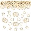 ShinherYee 150 decorazioni da tavolo in legno per 60° compleanno, donna, coriandoli in legno, 60 uomini, cuore in legno, stella 60, decorazione da tavolo per compleanno, coriandoli