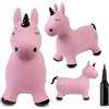 Sun Baby Animale gonfiabile che salta, giocattolo di 1 anno, saltarello per bambini, design ergonomico, cavallo giocattolo (Unicorno rosa e nero)