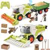 LTFIOON Mietitrebbia RC 2-in-1 Telecomandata, Giocattolo Mietitrebbia con Luce, Suono e Funzione Spruzzo, Accessori per Scenario Fattoria, Giocattolo Bambini 3-8 Anni