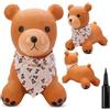 Sun Baby Animale gonfiabile che salta, giocattolo di 1 anno, saltarello per bambini, design ergonomico, cavallo giocattolo, pompa manuale inclusa (Orso marrone con bandana)