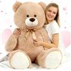 MorisMos Orso Peluche Gigante Marrone chiaro 120cm - Orsacchiotto XXL Morbido, Orsetto di Peluche Grande per Fidanzata, Regali per Lui e Lei, Bambini, Compleanno e Natale
