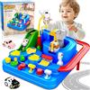 ZTBQ XUNIVERS - Giocattoli d'avventura in auto, pista per auto, giocattoli d'avventura, giocattolo educativo e interattivo, giochi Montessori per bambini e ragazze, regalo con elicottero