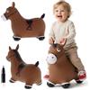 sun baby Animale Gonfiabile Che Salta, Giocattolo di 1 Anno, Saltarello per Bambini, Design ergonomico, Cavallo Giocattolo, Pompa Manuale Inclusa (Pony Marrone 2)