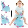 Sun Baby Animale gonfiabile che salta, giocattolo di 1 anno, saltarello per bambini, design ergonomico, cavallo giocattolo, pompa manuale inclusa (Cavallo blu)