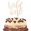SYKYCTCY 1 pezzo Wild One Cake Topper in legno per primo compleanno, decorazione per torta Wild One per ragazzi ragazze 1° compleanno festa torta decorazioni