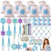 Toyssa Frozen Gadget Compleanno Bambini Elsa Creativi Bacchetta Magica Bambina Matite Acquerellabili Borse con Coulisse Braccialetti Adesivi Anello Elsa Principessa Regalini Fine Festa Compleanno per Bambini