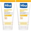 Mixa Niacinamide Bright SPF50, Crema Correttiva Anti-Macchie e Protettiva, Per Tutti i Tipi di Pelle, Riduce le Macchie Scure, Con Niacinamide, Vitamina E e Glicerina, 50 ml (Confezione da 2)