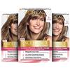 L'Oreal Paris L'Oréal Paris - Colore permanente per capelli, 100% copertura dei capelli grigi, con colorazione, shampoo e crema a 3 strati, crema eccellente, 7,1 biondo cenere medio, 3 x 268 g