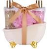 Accentra - Set doccia da donna Wild Berry in vasca da bagno in ceramica, regalo con gel doccia, lozione per il corpo e spugna a rete, set da 3 pezzi per donne e ragazze