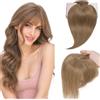 Rich Choices Frangia Clip Capelli Veri 100% Capelli Veri Natural Bangs 3D 360°Hairtoppers with Natural hair whorl 30cm 30g #6 Lino Scuro
