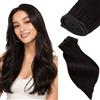 Rich Choices Extension Capelli Veri Tessitura Cucite Capelli Veri Lisci Remy Human Hair 100g 20cm Bundles Extensions Professionali #1B Nero Naturale
