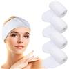 VIVOTE 4 Pezzi Fascia per Capelli da Trucco,Fascia donna per il viso,Fascia Make up,Regolabile Spa Fascia Capelli con Magic Tape per lavare il viso, trucco, doccia, terme, massaggi e sport (Bianco)