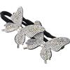 LIFKOME Accessorio per Chioma Farfalla Cristallo Argento, Modellatore Chignon Leggero Filo di Ferro e Elastico per Tenere i Chioma, per Uso Quotidiano