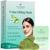PLANTIFIQUE Gua Sha Viso Giada - Jade Guasha Pietra Massaggiatore Antirughe & Doppio Mento Cintura Viso V-Line - Maschere Rassodanti per un Contorno Viso Scolpito e Tonico - 5 Maschere