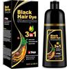 YOURTONE Shampoo colorante per capelli nero per uomini e donne, Black Hair Dye Shampoo 3 in 1, Shampoo per capelli grigi (500 ml)