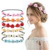 YEAMLTE Floreale di Corona per Capelli, 6 Pezzi Coroncina Fiori, Multicolore Fasce Fiore Elastico, Cerchietto Ghirlanda Boho, Fiori Artificiali, per Vacanze Estive al Mare e Banchetti di Nozze (A)