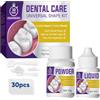 Vizenis Cemento per Denti, Kit di Riparazione per Denti Rotti o Mancanti, Colla per Denti Finti, con 20 g Polvere e 10 ml Liquido, 30 Volte, Bianco