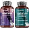 WeightWorld Multivitaminico Completo e Melatonina 1mg, 400 + 400 Compresse, 1 al Giorno Ciascuna, Multivitaminico Uomo Donna con 27 Ingredienti Essenziali, Melatonina Complex con Camomilla, Passiflora, Magnesio