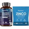 WeightWorld Magnesio Bisglicinato e Zinco Integratore Bundle, 180 Capsule e 400 Compresse, Magnesio Glicinato con Vit B6 (Piridossina Cloridrato), Integratore Zinc Bysglicinate Vegano, Senza Magnesio Stearato