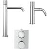 Jacuzzi Set miscelatori lavabo alto bidet ed incasso doccia con deviatore due uscite Jacuzzi Rubinetteria Armonia Grip cromati per piletta click clack