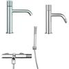 Jacuzzi Set miscelatori lavabo bidet e gruppo vasca con kit doccia Jacuzzi Rubinetteria Armonia Grip cromati per piletta click clack