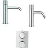 Jacuzzi Set miscelatori lavabo bidet ed incasso doccia con deviatore due uscite Jacuzzi Rubinetteria Armonia Grip cromati per piletta click clack