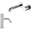 Jacuzzi Set rubinetti lavabo a muro e bidet Jacuzzi Rubinetteria Armonia Grip cromati per piletta click clack