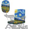 Poceacles Coprisedile per sedia a rotelle elettrica, resistente, protezione per sedile per scooter, accessori da viaggio per anziani, nonno, nonna, facile da pulire, stampa con girasole stellata blu