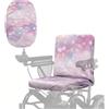Poceacles Mobility - Coprisedile universale per sedia a rotelle elettrica, con bordo elastico e fibbia regolabile, per sedie a rotelle elettriche, per interni ed esterni, motivo fiori di ciliegio rosa