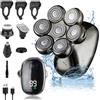 Anluomania 5 in 1 Rasoio Testa Calva Uomo, 7D Rasoio Elettrico Barba, Impermeabile Rasoio Elettrico, Tagliacapelli Uomo Wet/Dry, con 7 Testine Rotanti, Display LED, USB Ricaricabile, per Capelli Barba