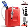 Eirolace Pompa per carburante da 12V, pompa elettrica per benzina con sensore di arresto automatico e 4 adattatori, pompa diesel portatile per taniche, più fonti di alimentazione (batteria auto/AA), testa