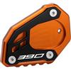 MotHeart Robusto Supporto Laterale Ingrandito per 390 Adventure 2019-2026 Accessori per Moto Supporto Laterale Pedana di Supporto Kickstand Piatto di Sicurezza (Nero&Arancio)