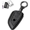 Ysbxitu Custodia intelligente per chiave auto, compatibile con BMW Serie 1 2 4 X1 X2 X3 X5 X6 G01 G05 G20 F25 F36 F40 F44 F48 E70 420i Active Accessori - Fibra di carbonio texture pelle -Car Keychain
